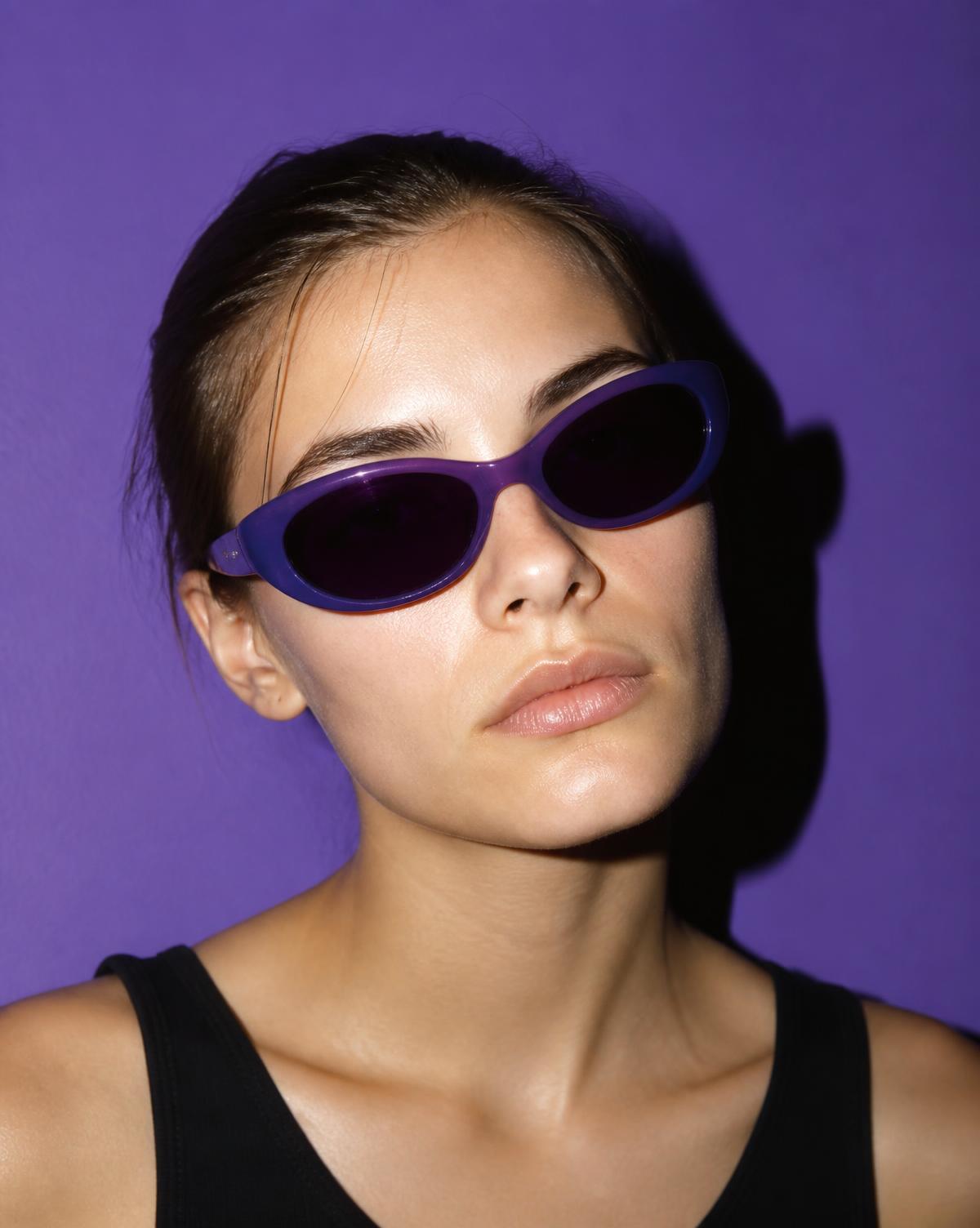 Model in ULTRAVIOLET frames